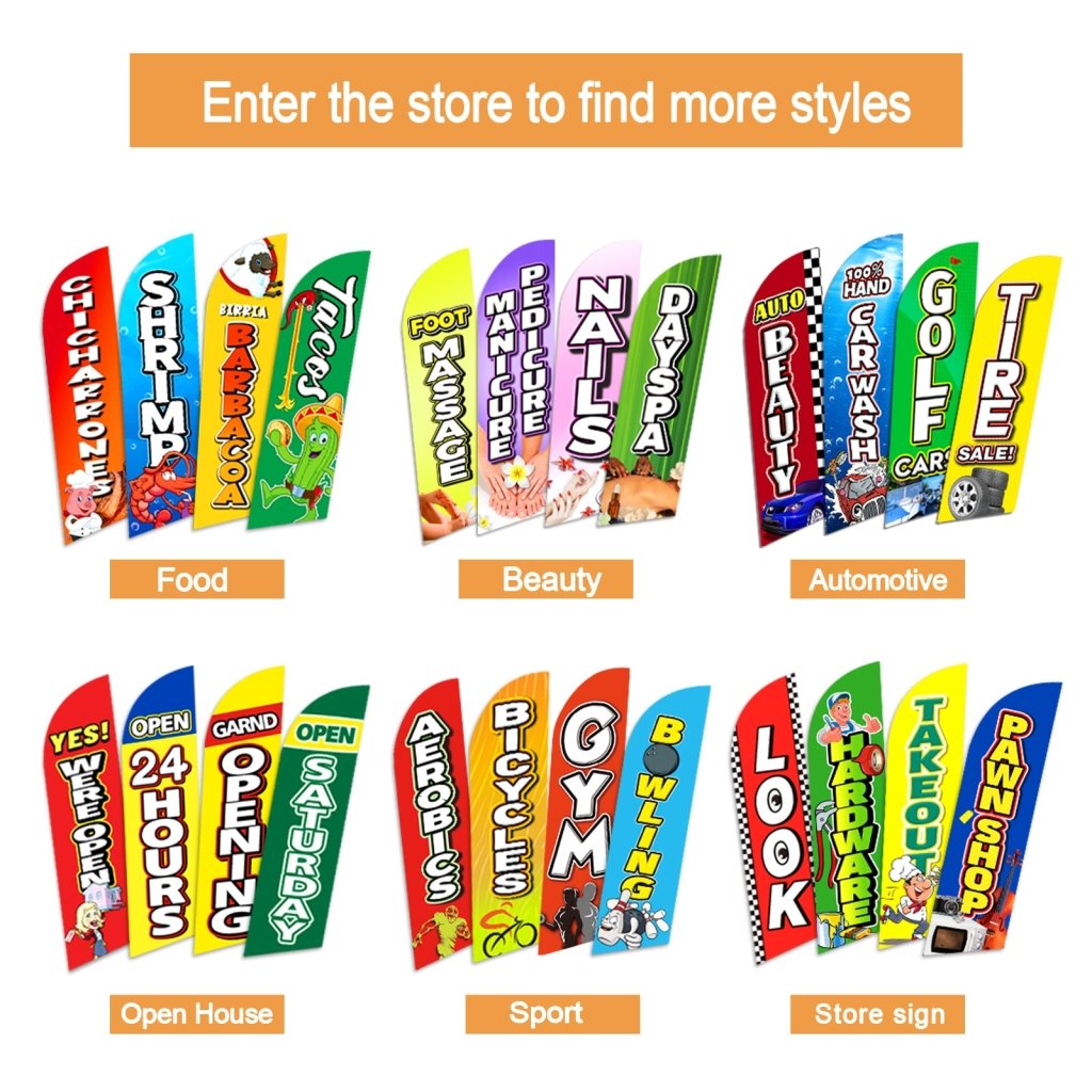 8FT Gift&Cards Advertising Swooper Flag (Flagpole Not Included 3.4)