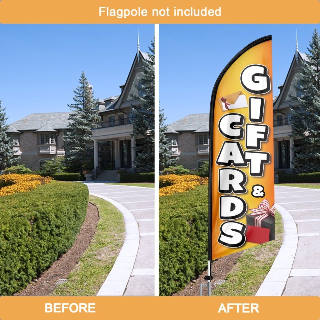 8FT Gift&Cards Advertising Swooper Flag (Flagpole Not Included 3.4)