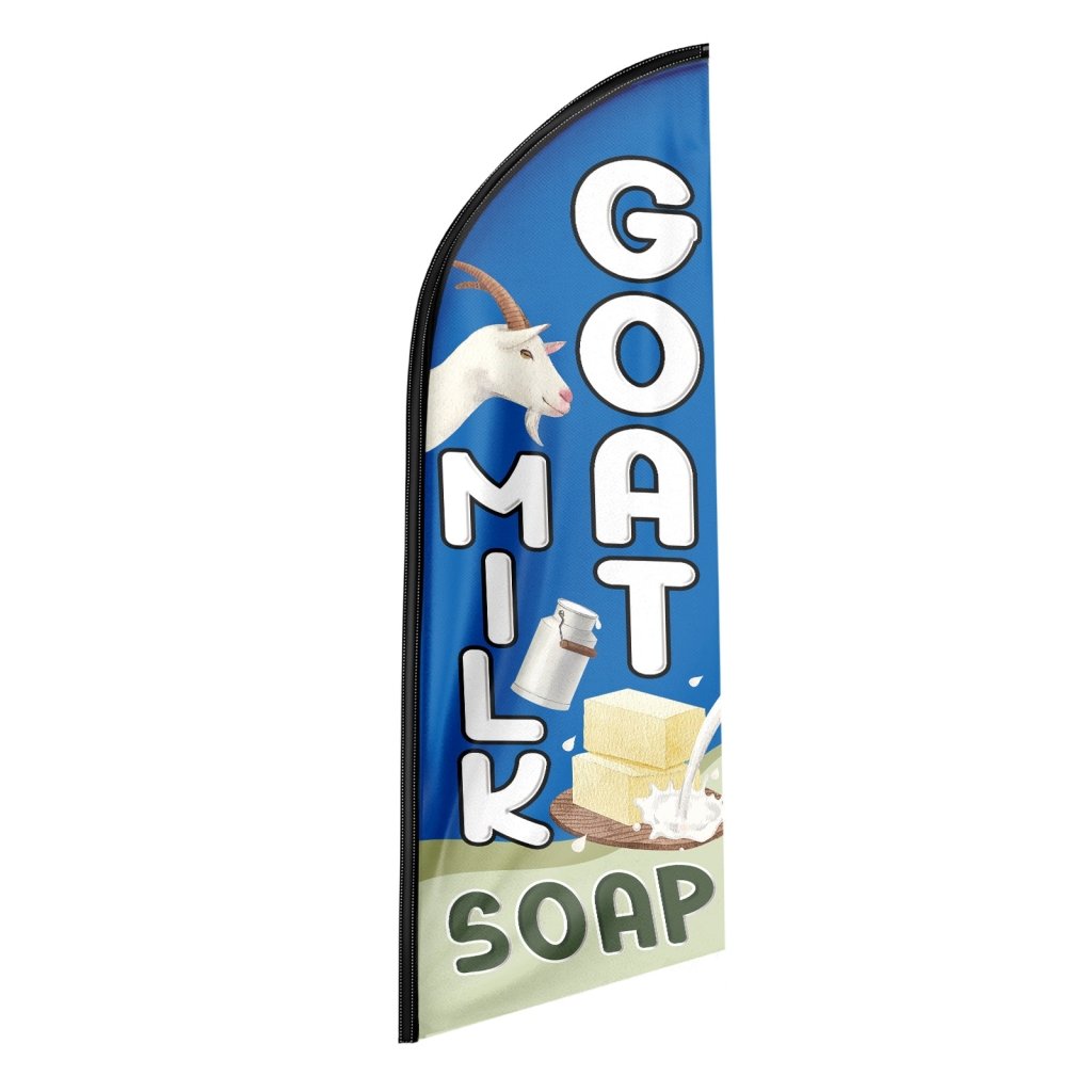 8FT Goat Milk Soap Advertising Swooper Flag (Flagpole Not Included 3.4)