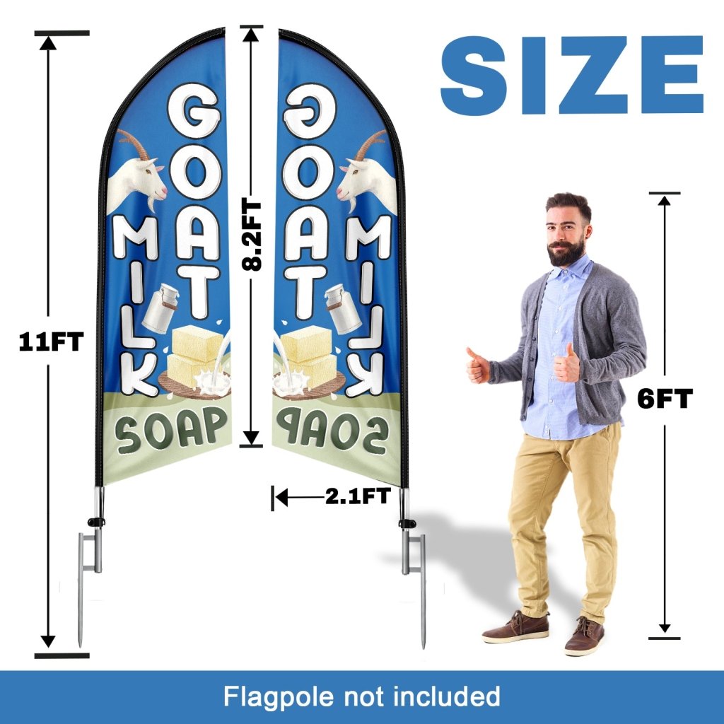 8FT Goat Milk Soap Advertising Swooper Flag (Flagpole Not Included 3.4)