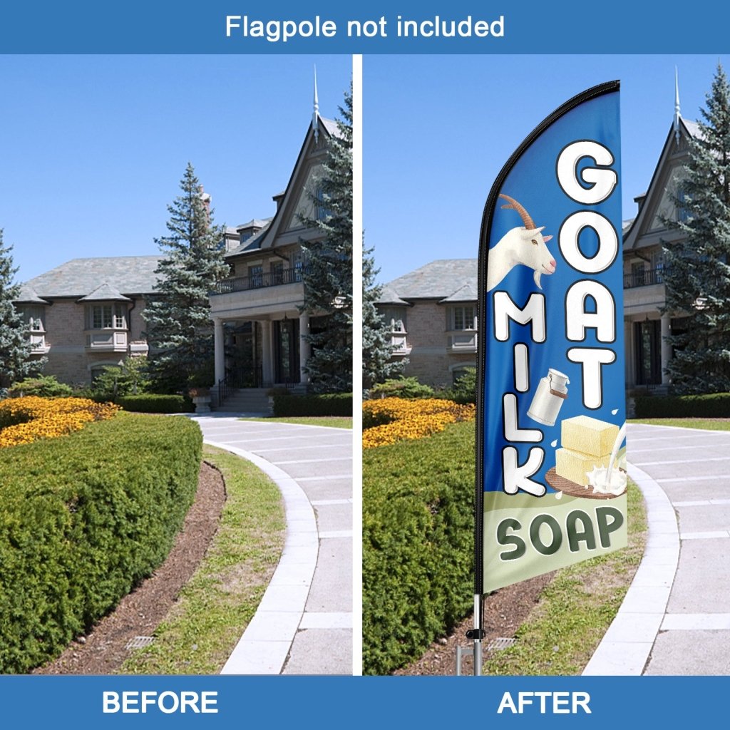 8FT Goat Milk Soap Advertising Swooper Flag (Flagpole Not Included 3.4)