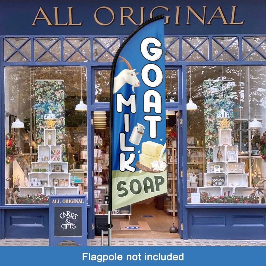 8FT Goat Milk Soap Advertising Swooper Flag (Flagpole Not Included 3.4)
