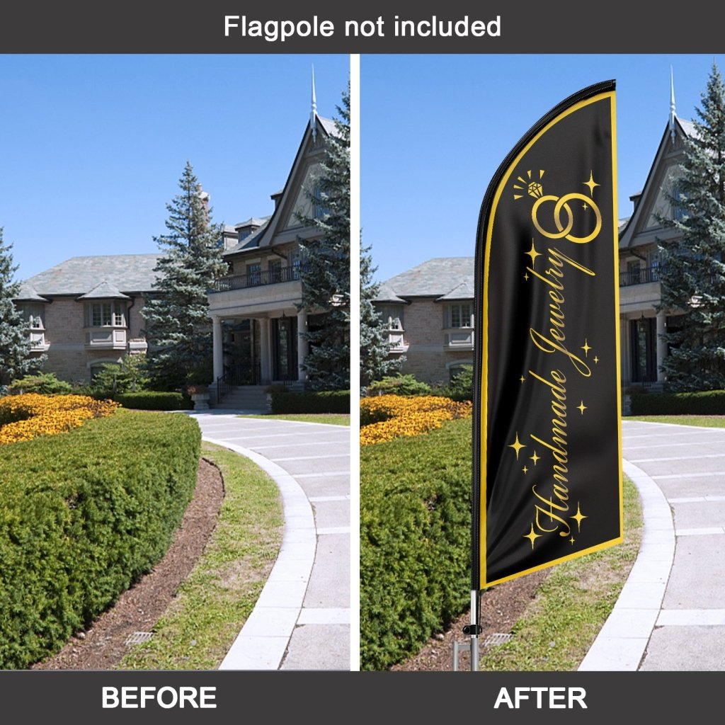 8FT Handmade Jewelry Advertising Swooper Flag (Flagpole Not Included 3.4)