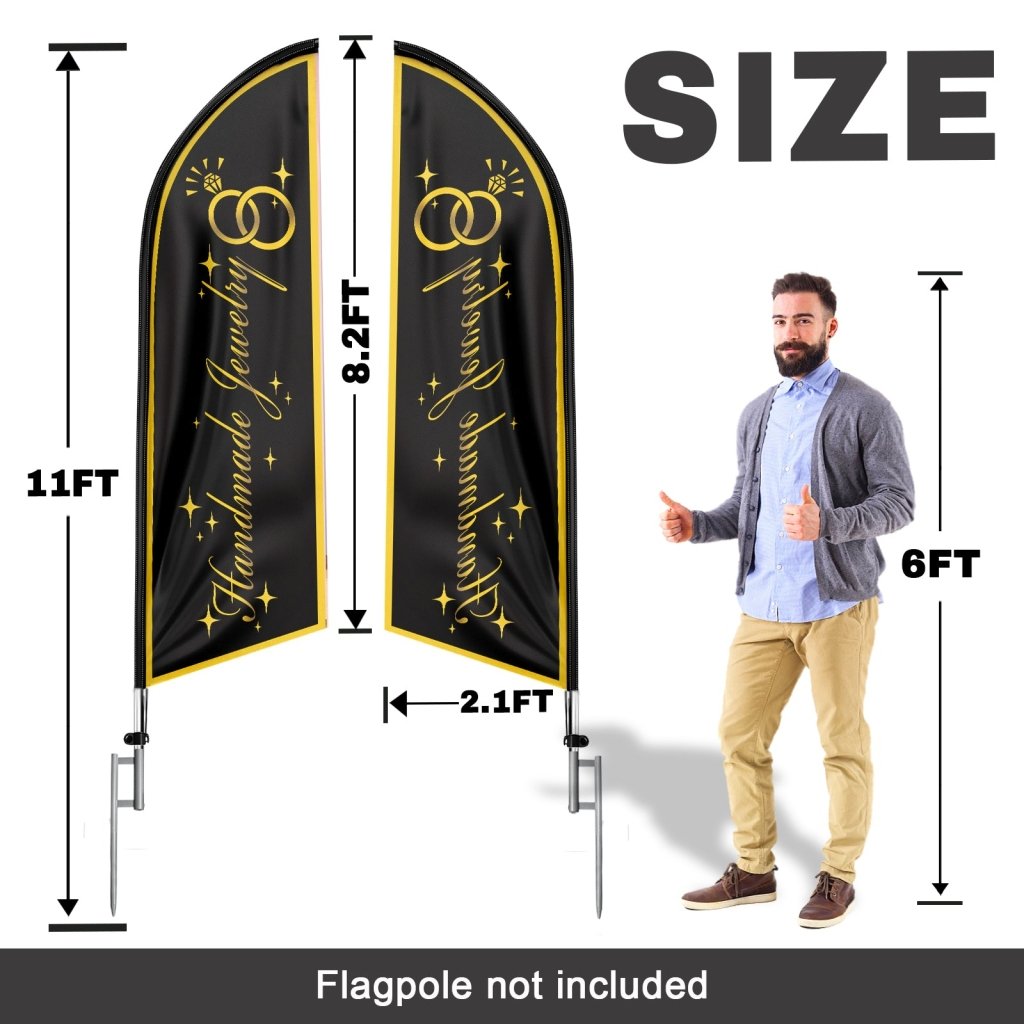 8FT Handmade Jewelry Advertising Swooper Flag (Flagpole Not Included 3.4)