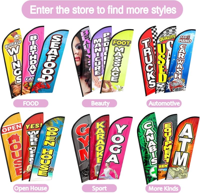 8FT Healthy Snacks Advertising Swooper Flag (Flagpole Not Included 3.4)