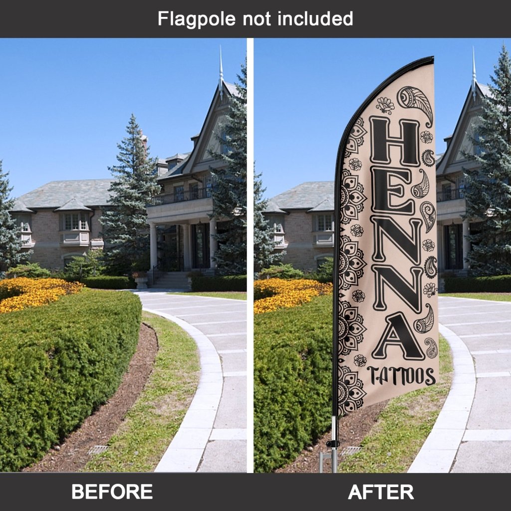 8FT Henna Tattoos Swooper Flag (Flagpole Not Included 3.4)