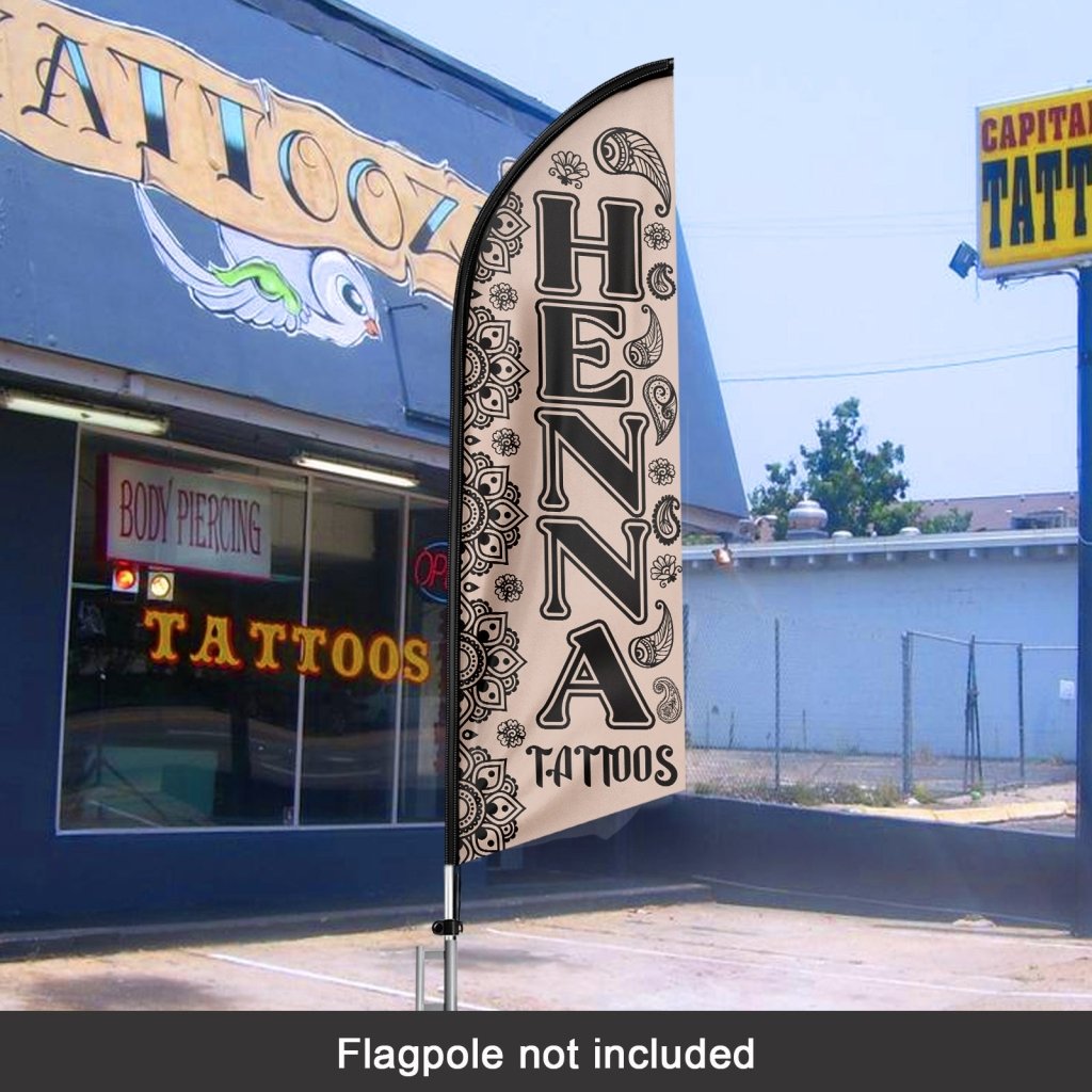 8FT Henna Tattoos Swooper Flag (Flagpole Not Included 3.4)