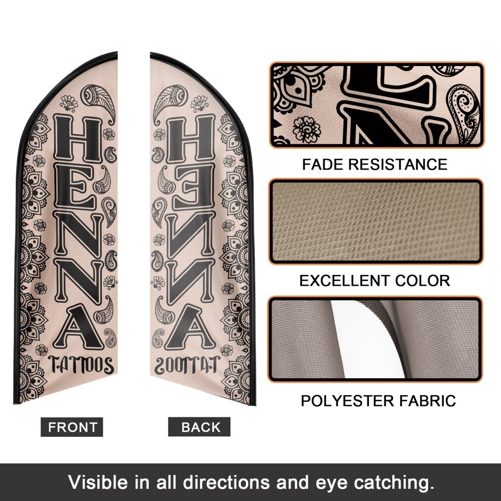 8FT Henna Tattoos Swooper Flag (Flagpole Not Included 3.4)