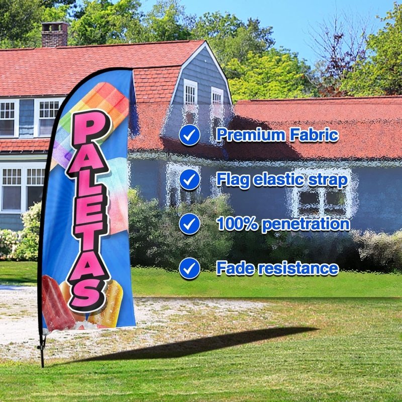 8FT Honey 01 Advertising Swooper Flag (Flagpole Not Included 3.4)