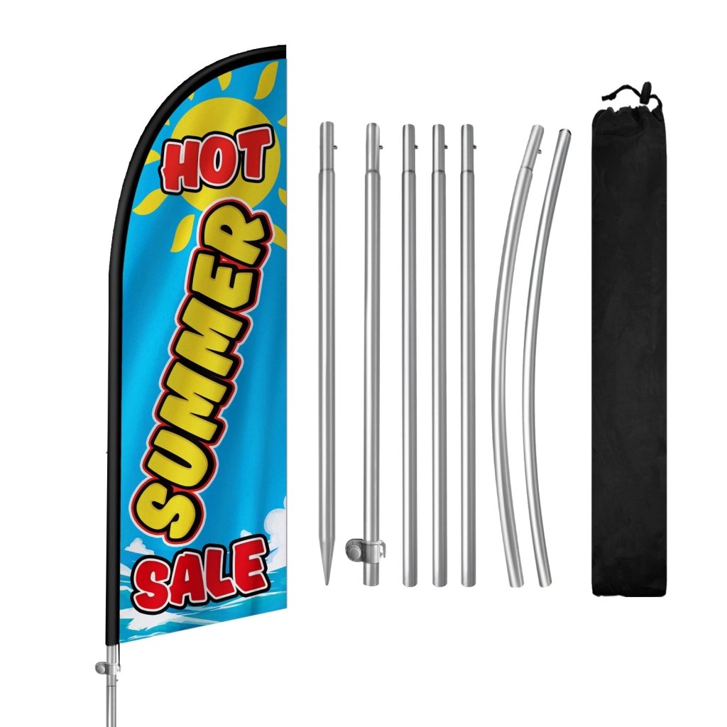 8FT Hot Summer Sale Feather Flag with Stainless Steel Pole Kit(2m flag set)