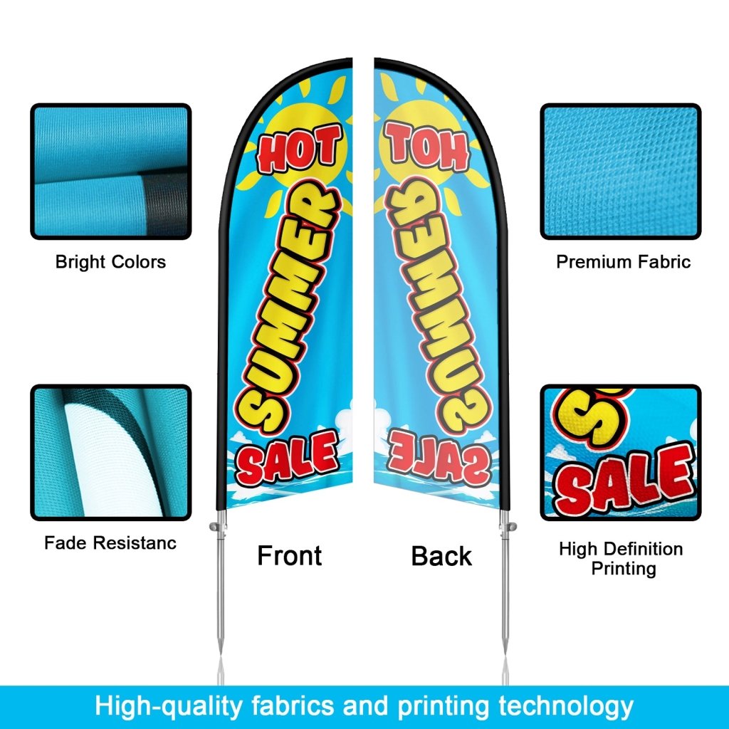 8FT Hot Summer Sale Feather Flag with Stainless Steel Pole Kit(2m flag set)