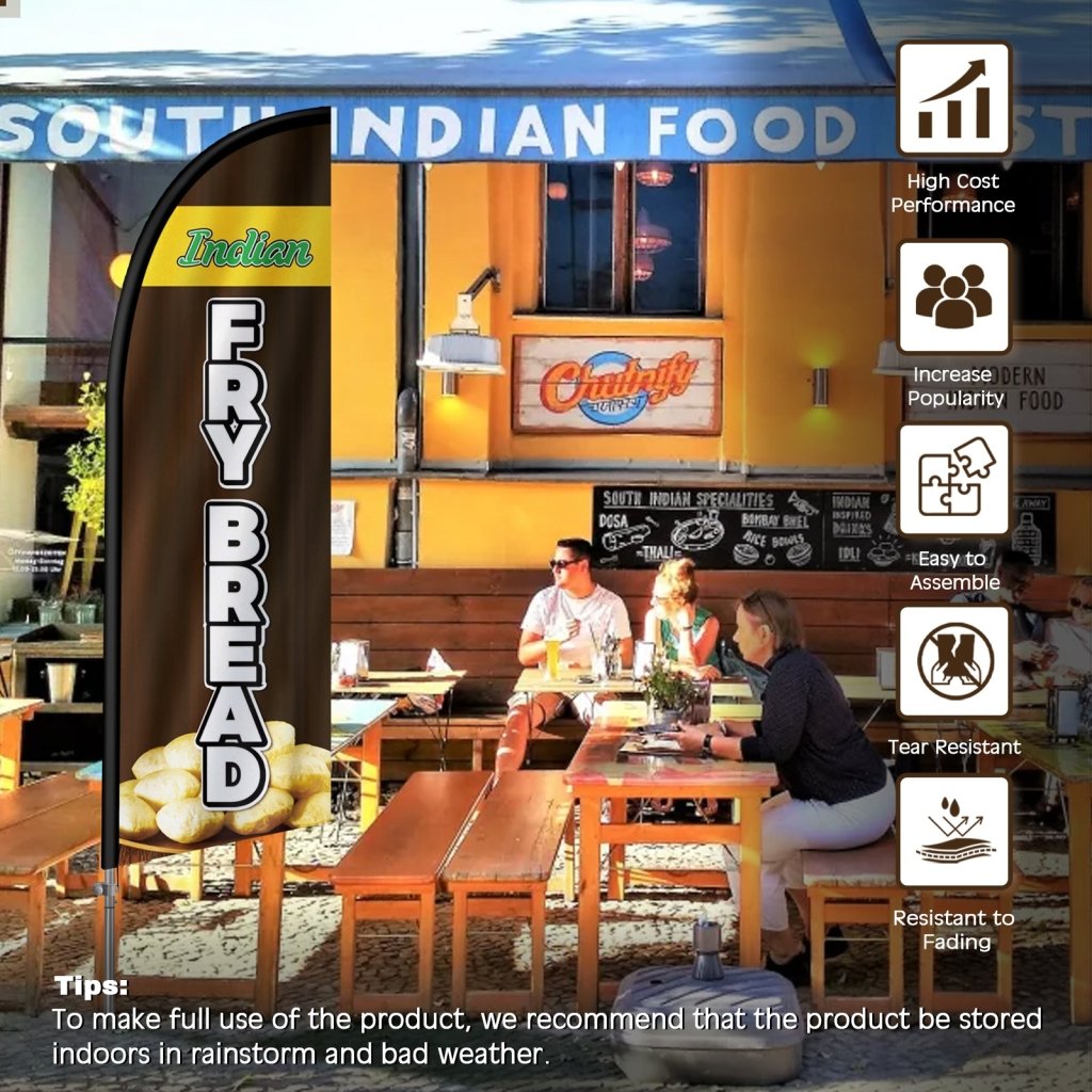 8FT Indian Fry Bread Feather Flag with Stainless Steel Pole Kit(2m flag set)