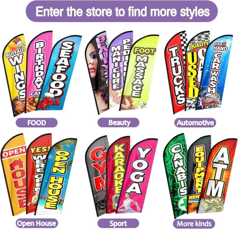 8FT Join Us&Sund Ays Advertising Swooper Flag(Flagpole Not Included 3.4)