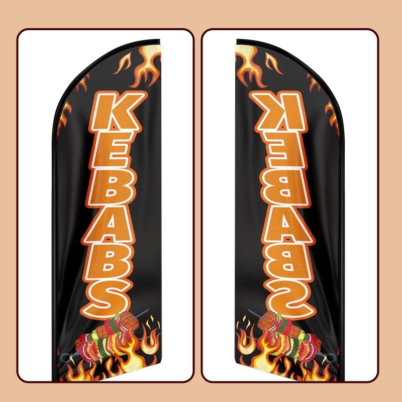8FT Kebabs Advertising Swooper Flag (Flagpole Not Included 3.4)