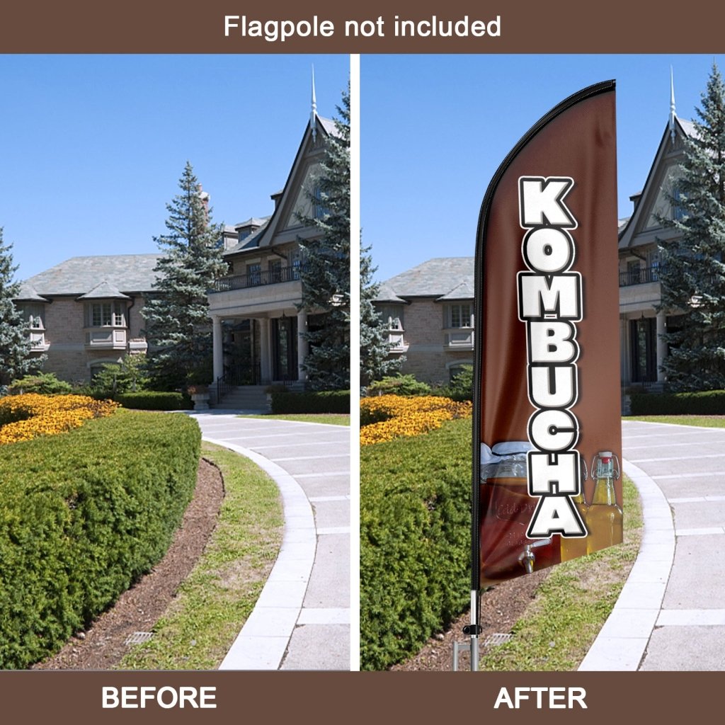 8FT Kombucha Advertising Swooper Flag (Flagpole Not Included 3.4)