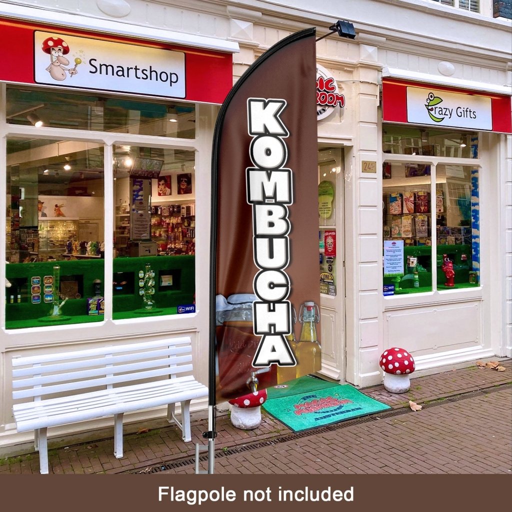 8FT Kombucha Advertising Swooper Flag (Flagpole Not Included 3.4)