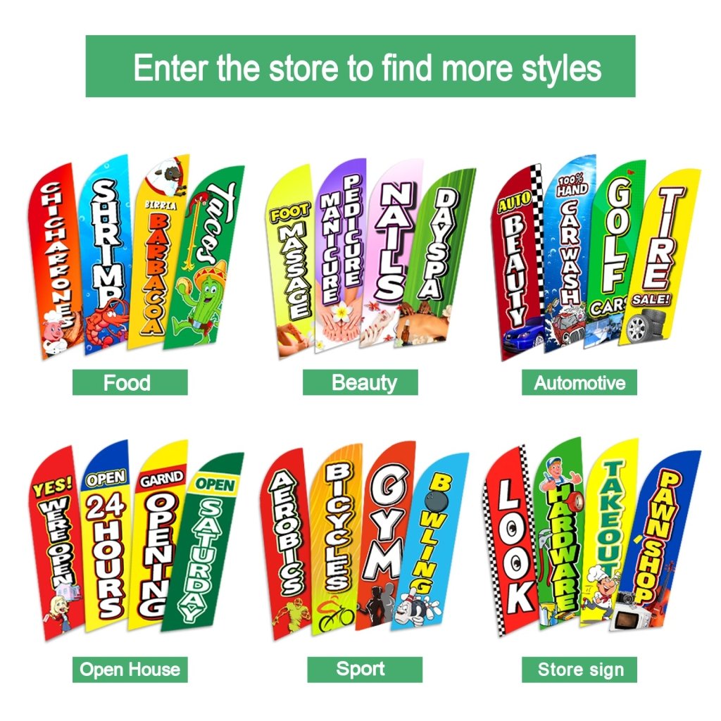 8FT Local Product Advertising Swooper Flag (Flagpole Not Included 3.4)