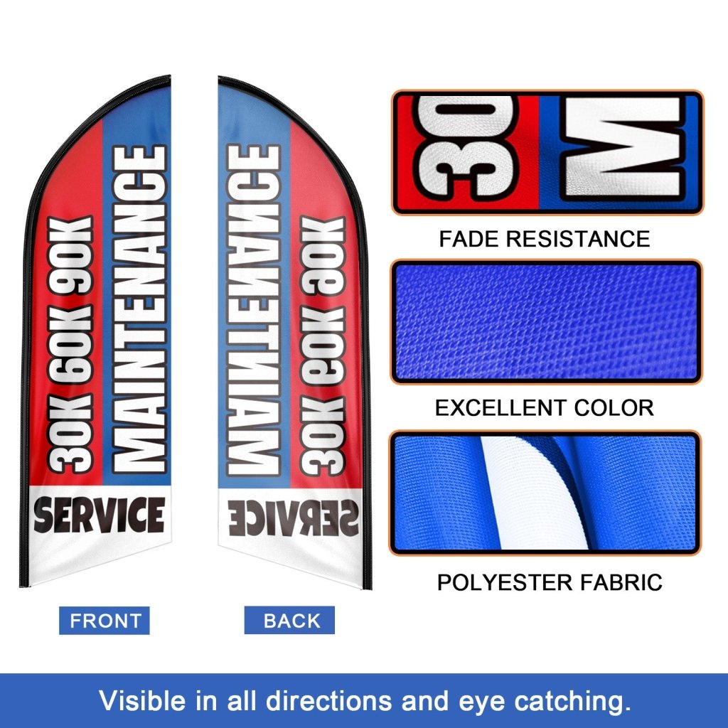 8FT Maintenance Service Swooper Flag (Flagpole Not Included 3.4)