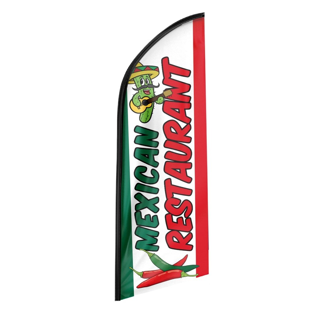 8FT Mexican Restaurant Advertising Swooper Flag (Flagpole Not Included 3.4)