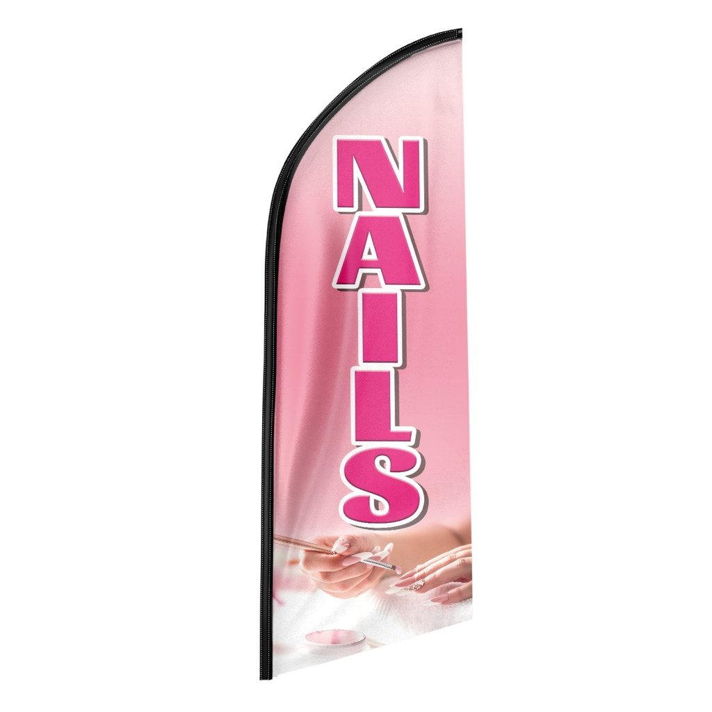 8FT Nails Advertising Swooper Flag (Flagpole Not Included 3.4)