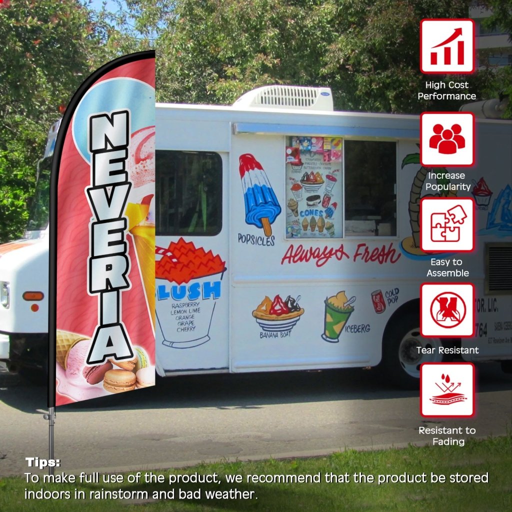 8FT Neveria 01 Banner Feather Flag with Stainless Steel Pole Kit(2m flag set)