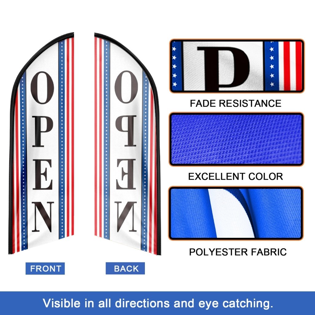 8FT Open 01 Advertising Swooper Flag(Flagpole Not Included 3.4)