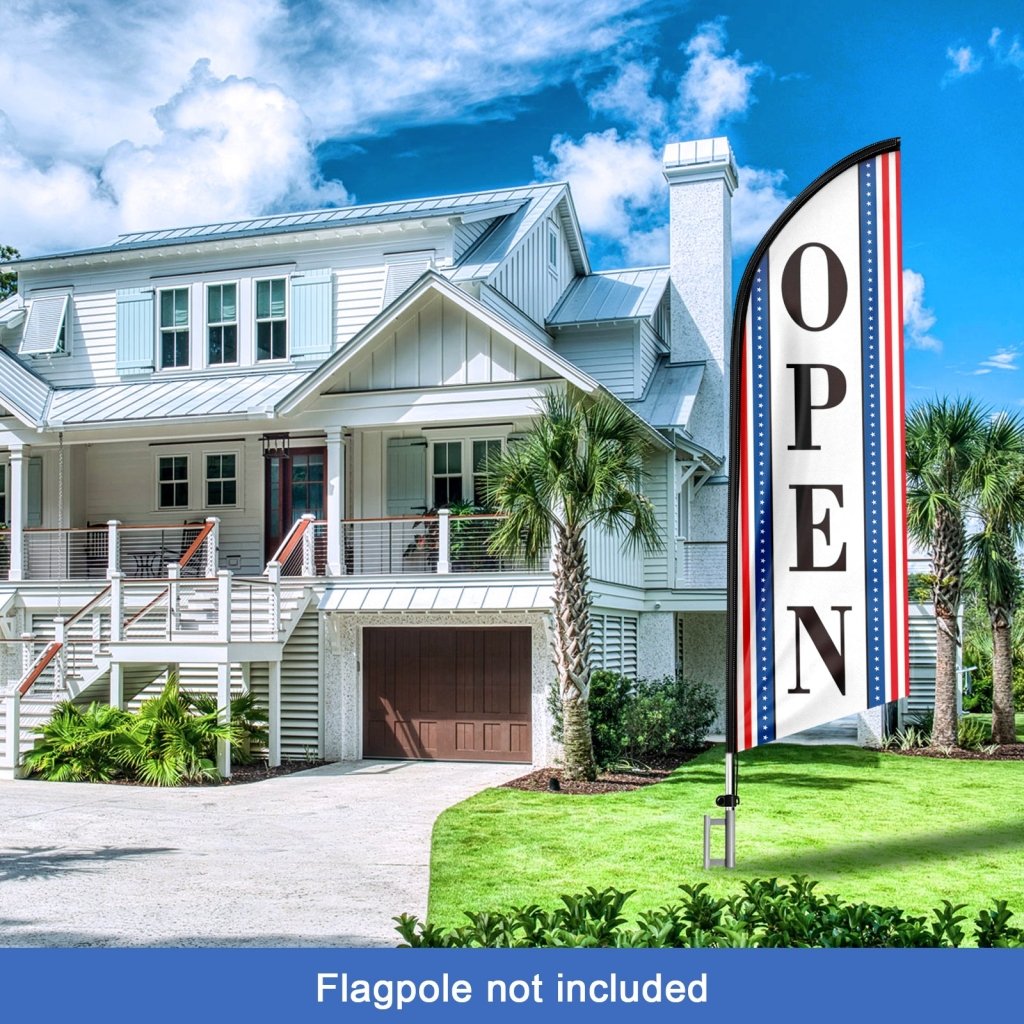 8FT Open 01 Advertising Swooper Flag(Flagpole Not Included 3.4)