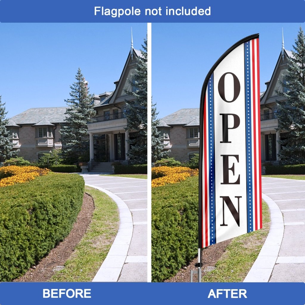8FT Open 01 Advertising Swooper Flag(Flagpole Not Included 3.4)