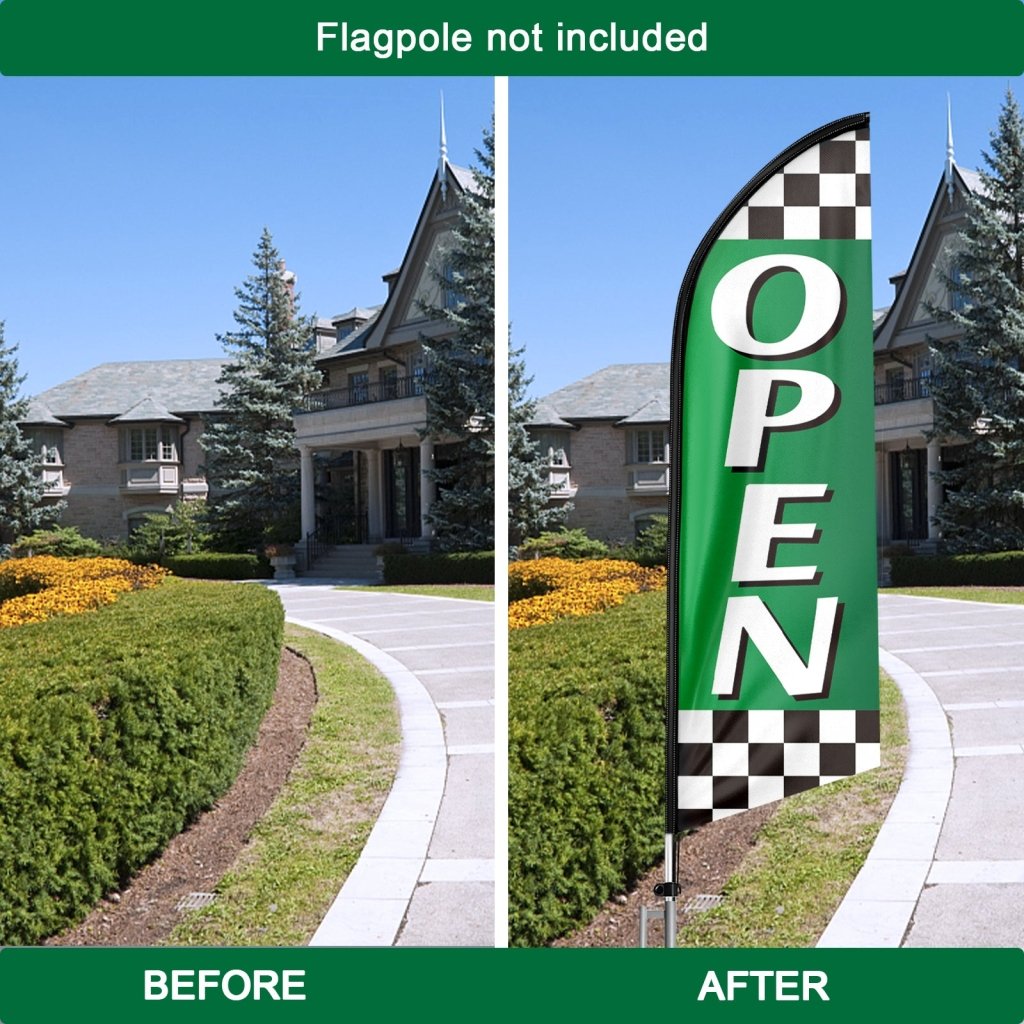 8FT Open 02 Advertising Swooper Flag(Flagpole Not Included 3.4)