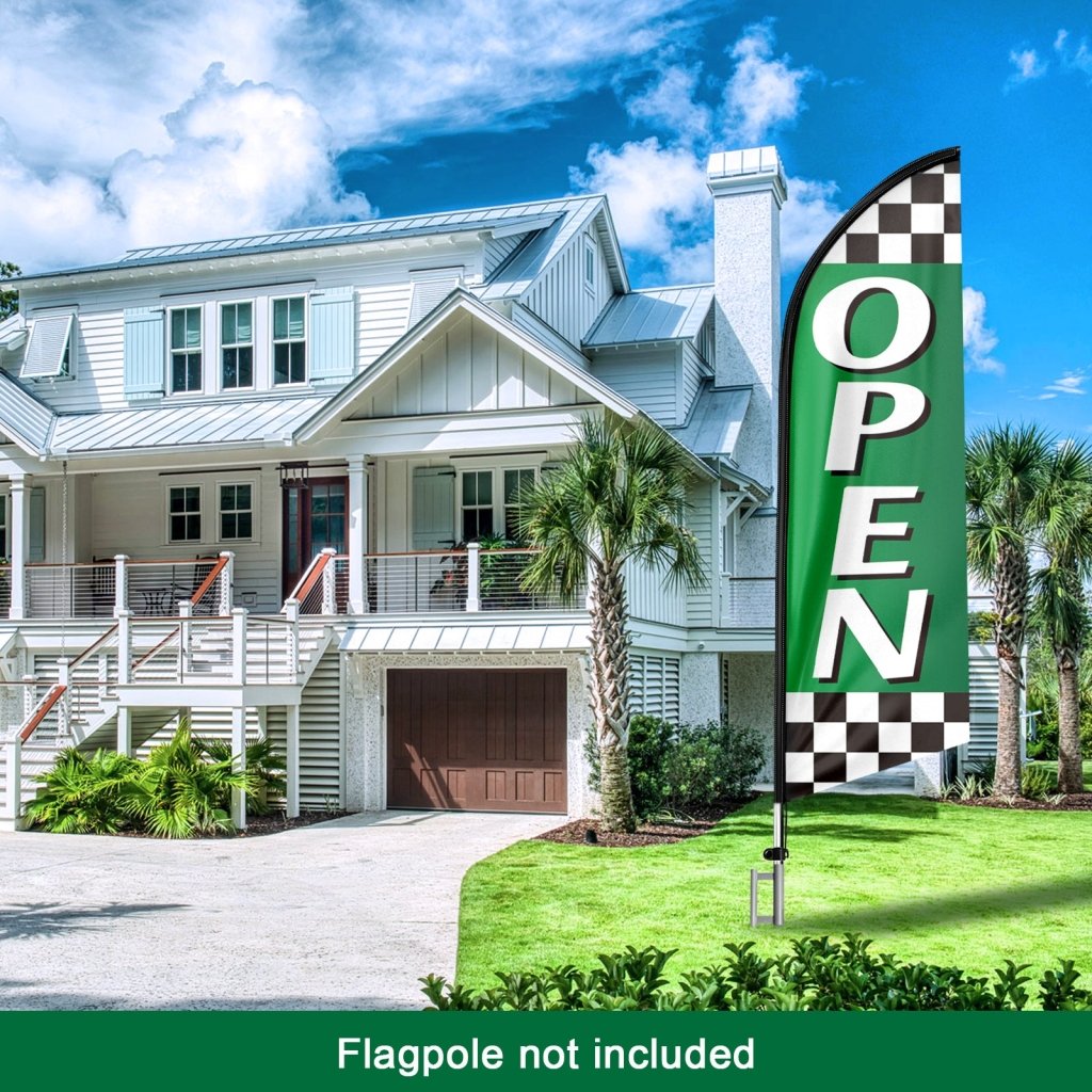 8FT Open 02 Advertising Swooper Flag(Flagpole Not Included 3.4)