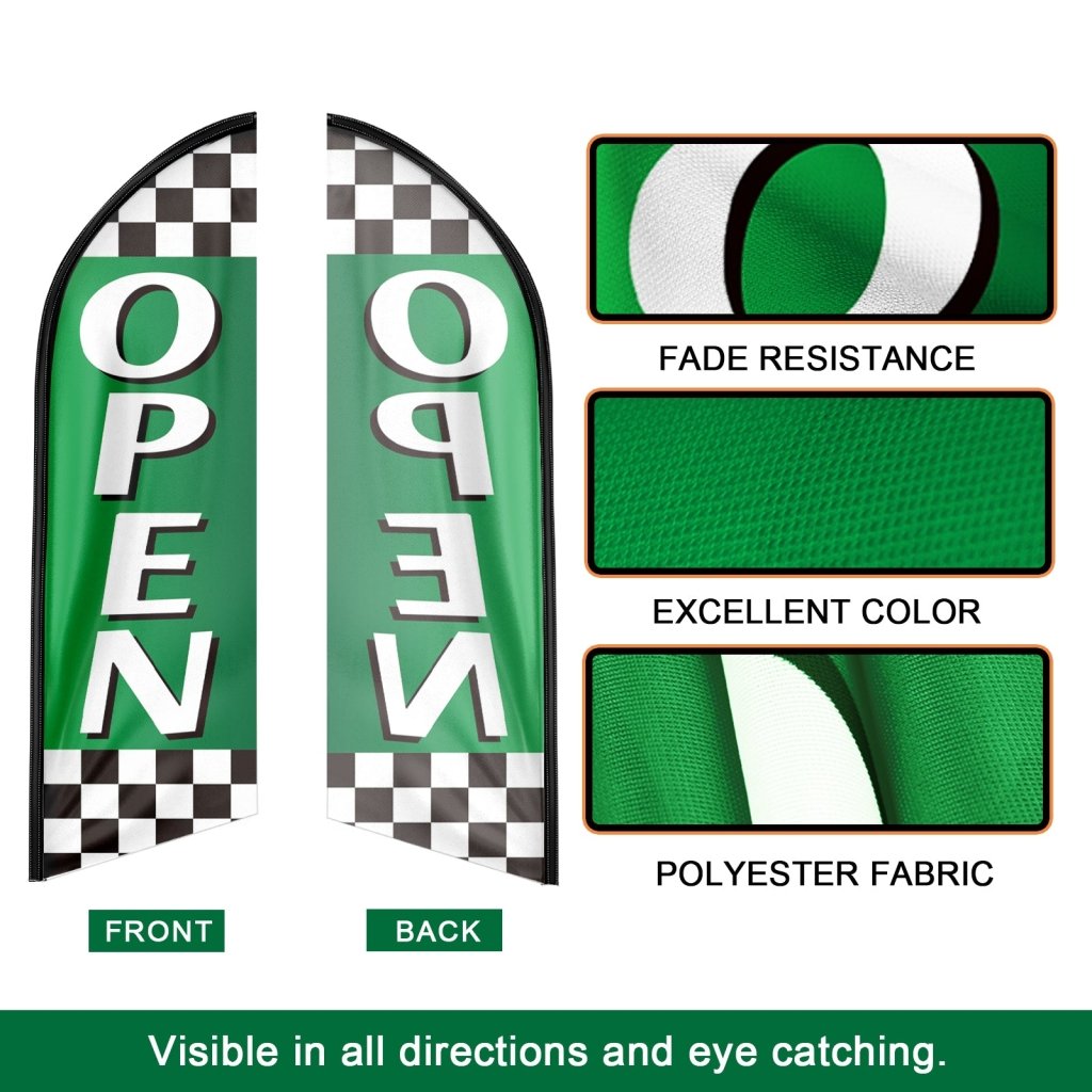 8FT Open 02 Advertising Swooper Flag(Flagpole Not Included 3.4)