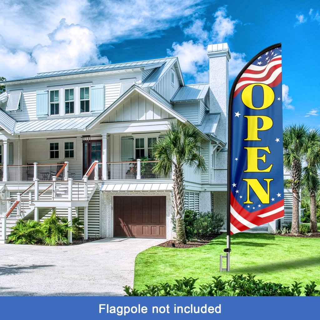 8FT Open 09 Advertising Swooper Flag(Flagpole Not Included 3.4)