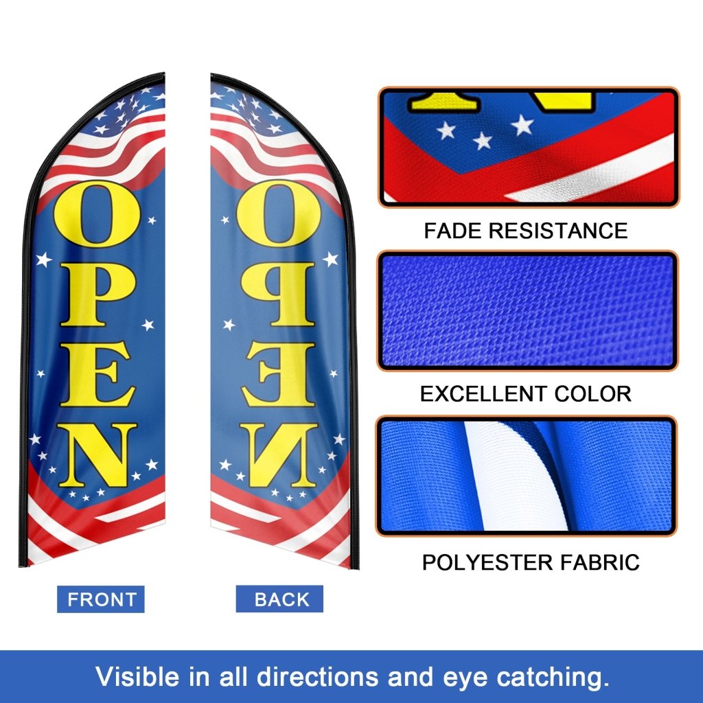 8FT Open 09 Advertising Swooper Flag(Flagpole Not Included 3.4)