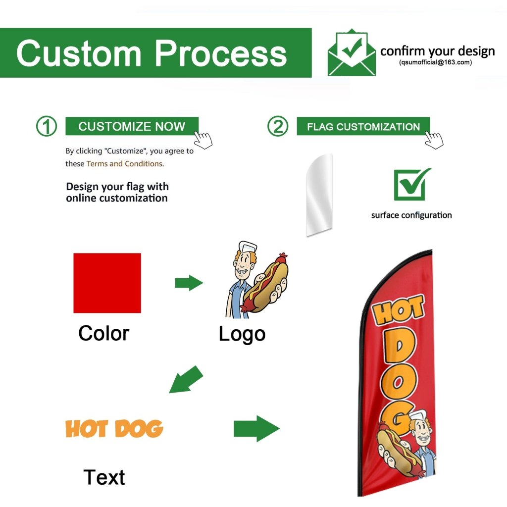 8FT Open 24 Hrs Green Swooper Flag(Flagpole Not Included 3.4)