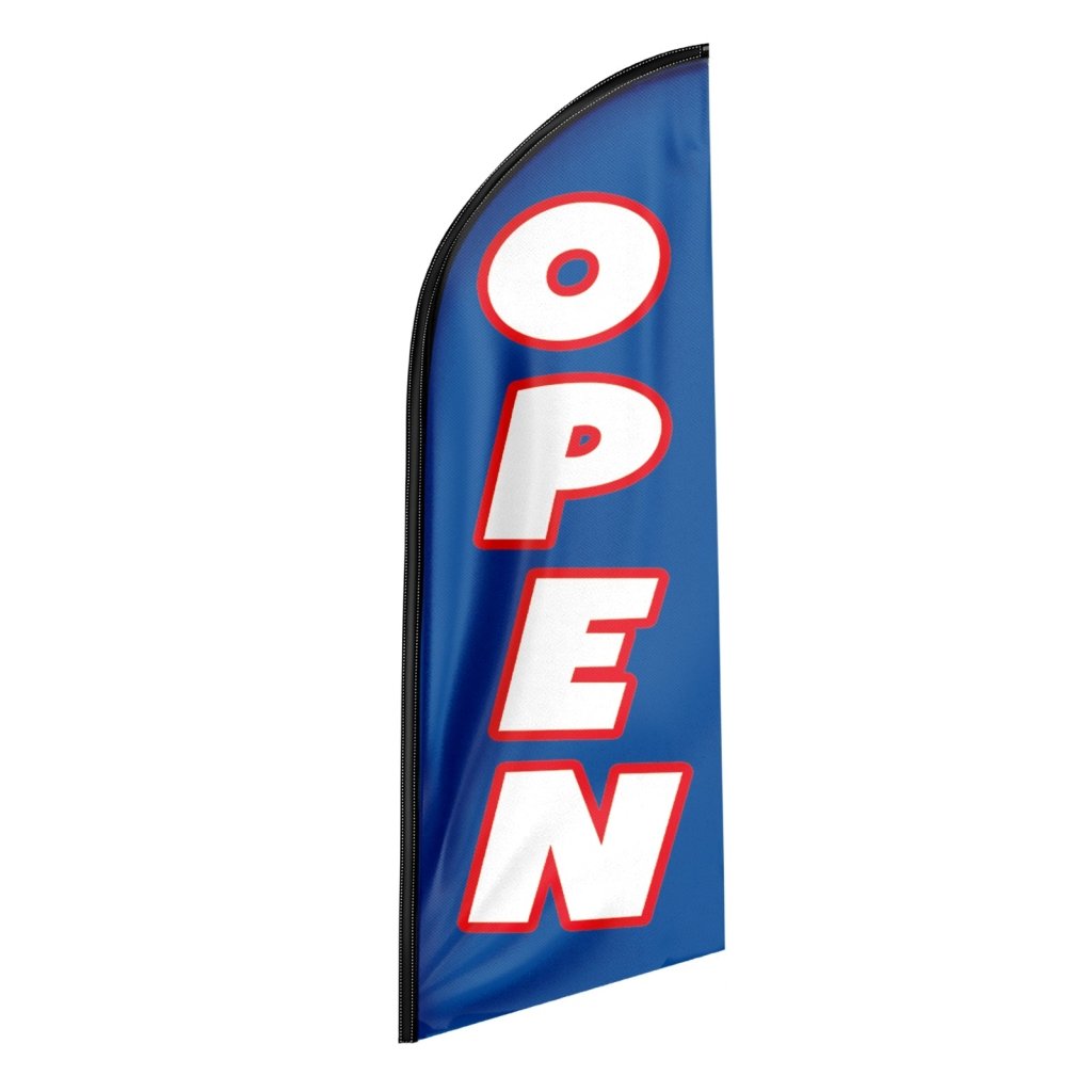 8FT Open Blue 02 Advertising Swooper Flag(Flagpole Not Included 3.4)