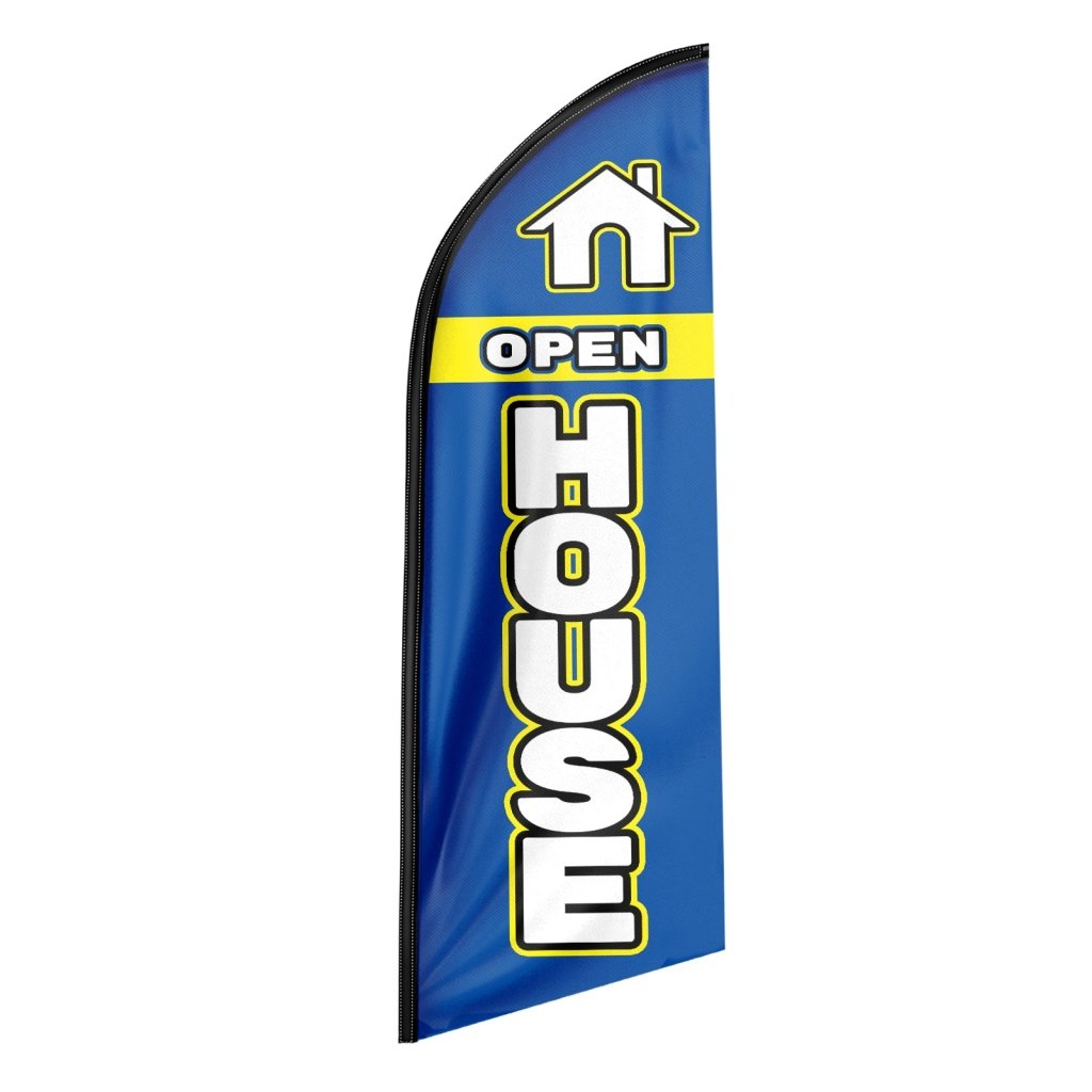 8FT Open House Blue 01 Swooper Flag(Flagpole Not Included 3.4)