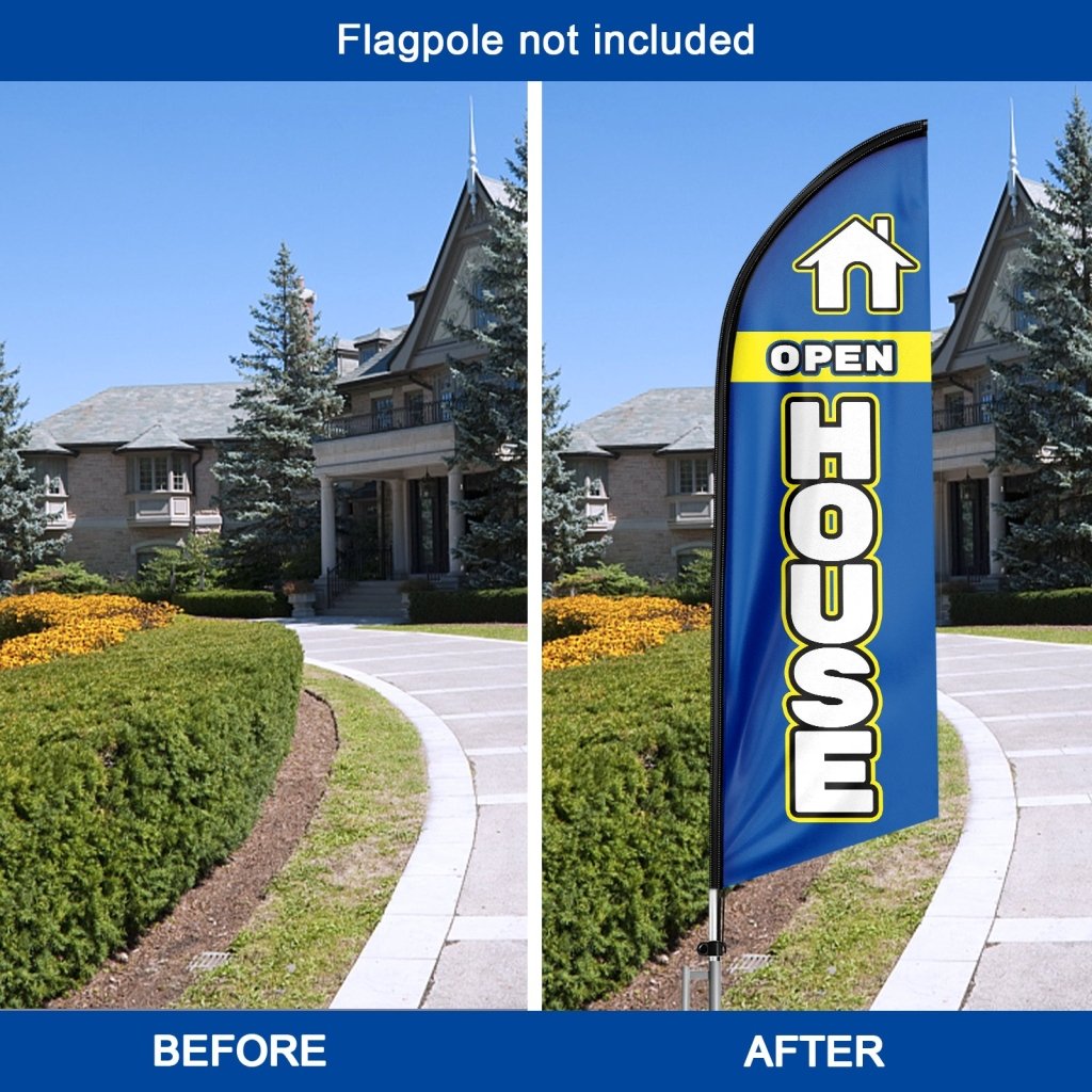 8FT Open House Blue 01 Swooper Flag(Flagpole Not Included 3.4)