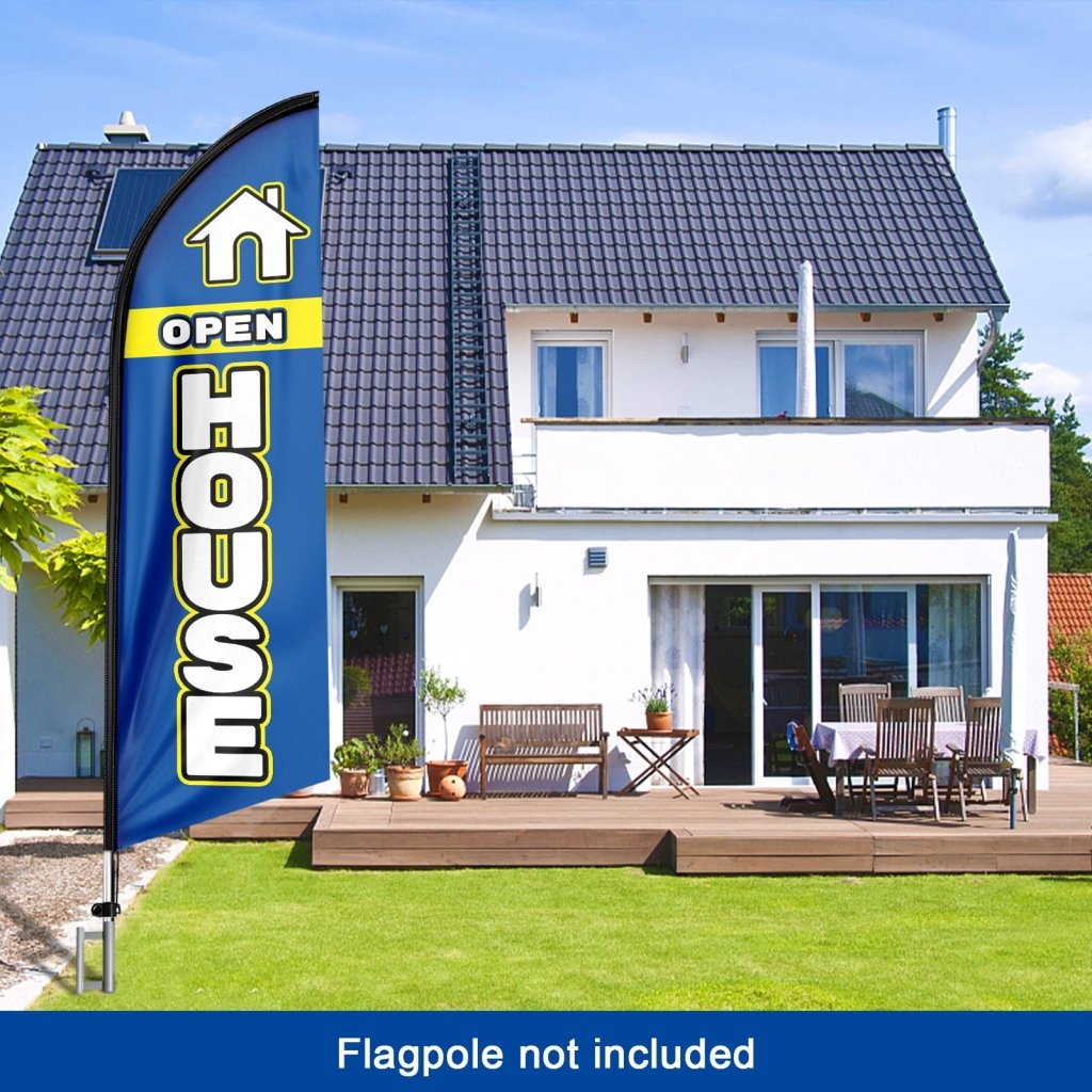 8FT Open House Blue 01 Swooper Flag(Flagpole Not Included 3.4)