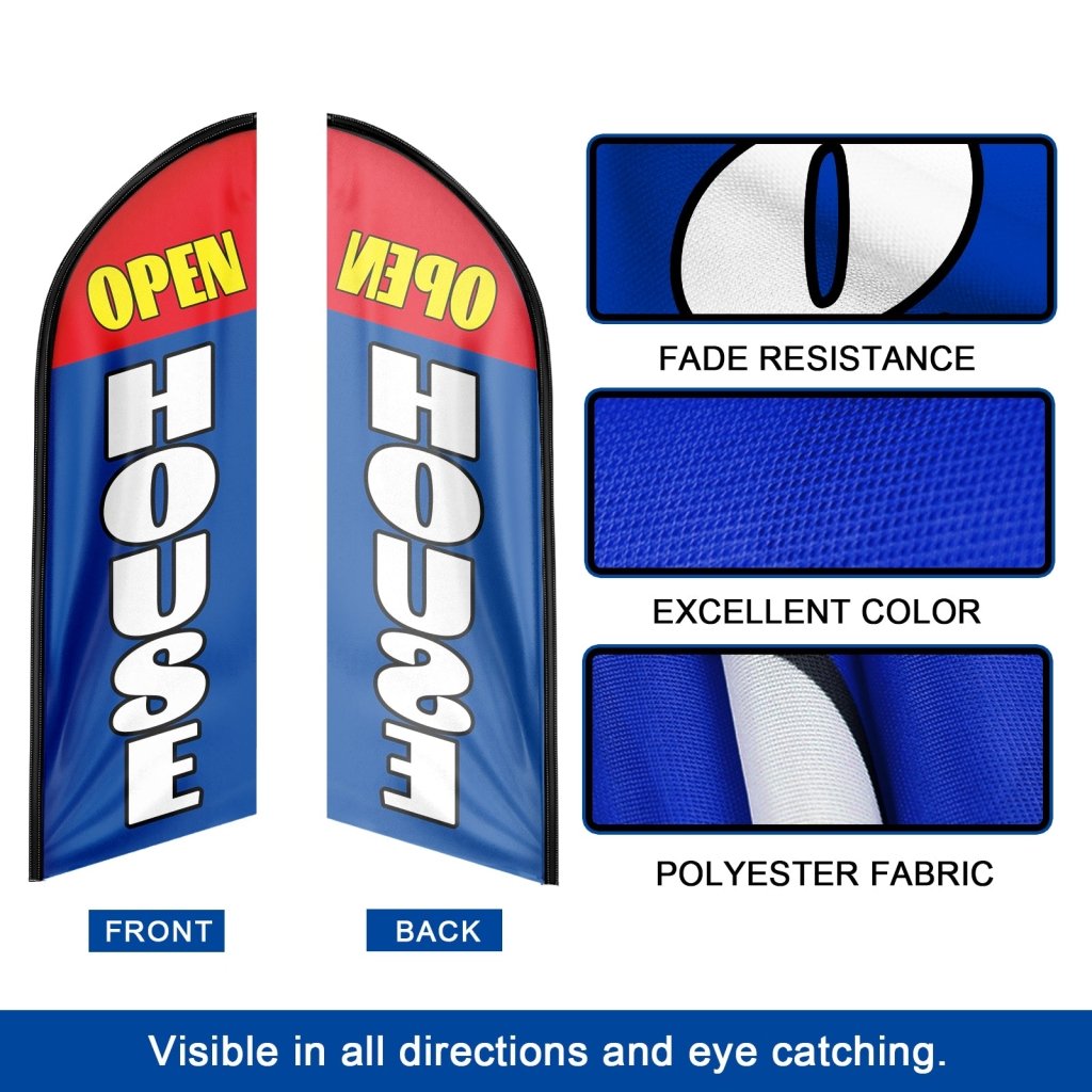 8FT Open House Blue 04 Swooper Flag(Flagpole Not Included 3.4)