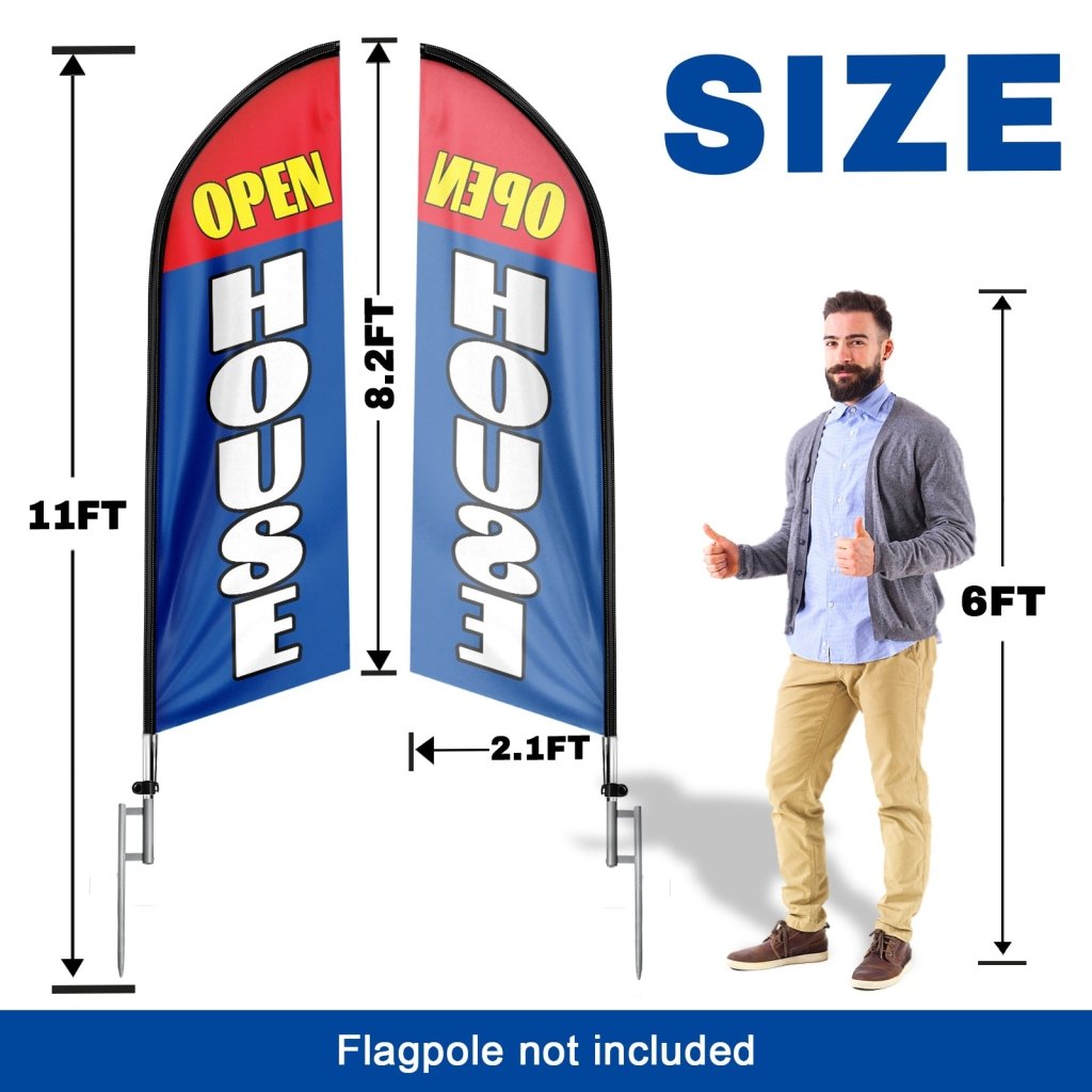 8FT Open House Blue 04 Swooper Flag(Flagpole Not Included 3.4)