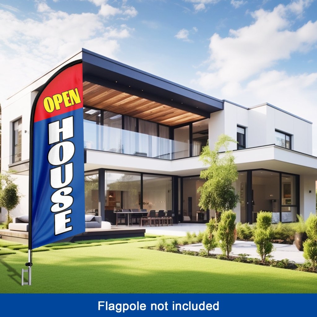 8FT Open House Blue 04 Swooper Flag(Flagpole Not Included 3.4)