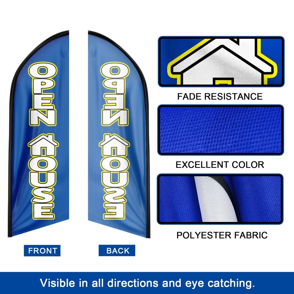 8FT Open House Blue 07 Swooper Flag(Flagpole Not Included 3.4)