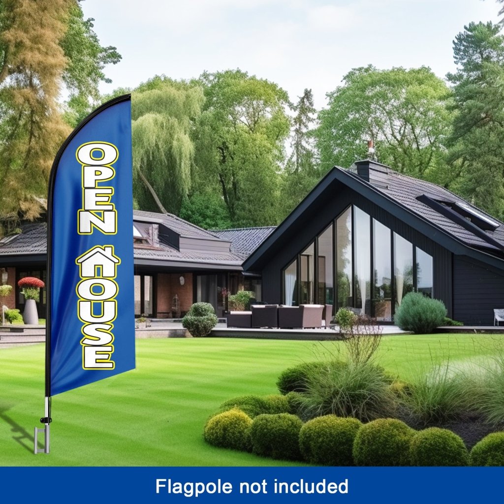 8FT Open House Blue 07 Swooper Flag(Flagpole Not Included 3.4)