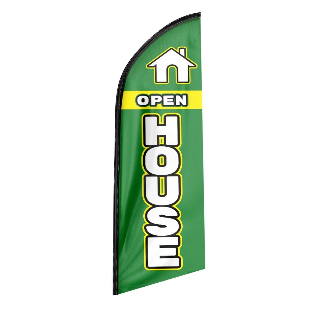 8FT Open House Green 01 Swooper Flag(Flagpole Not Included 3.4)