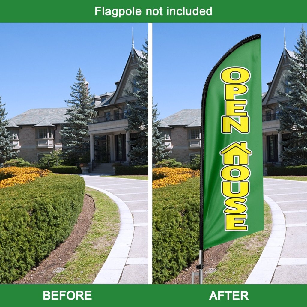 8FT Open House Green 07 Swooper Flag(Flagpole Not Included 3.4)