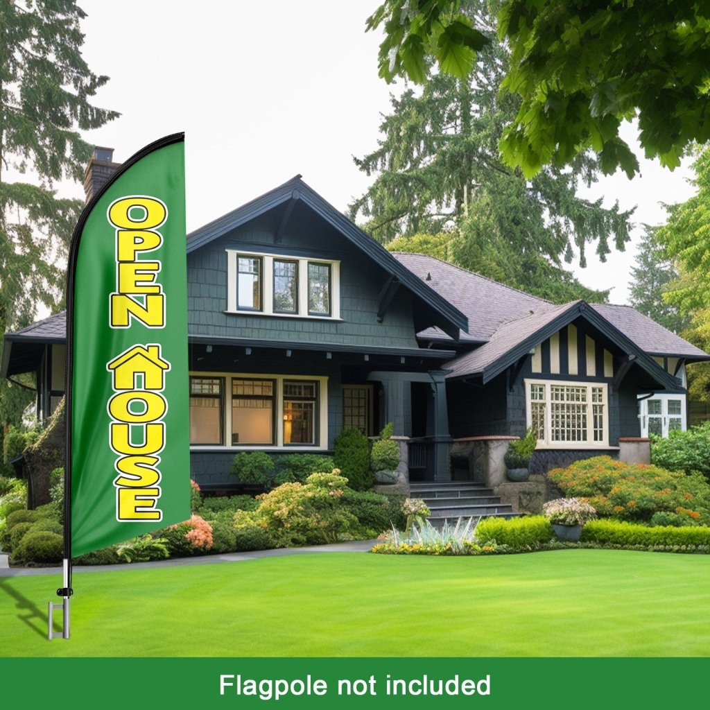 8FT Open House Green 07 Swooper Flag(Flagpole Not Included 3.4)