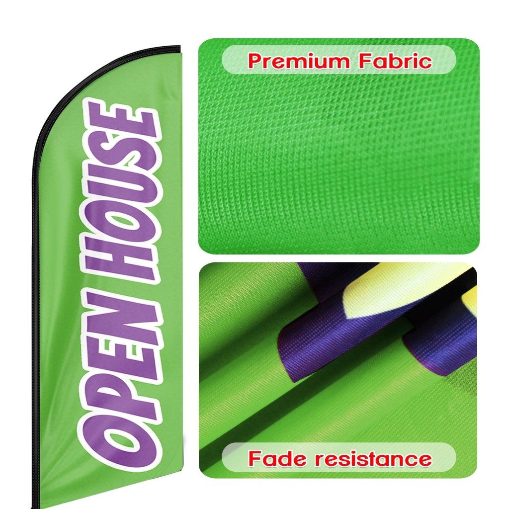 8FT Open House Green&Purple Swooper Flag(Flagpole Not Included 3.4)