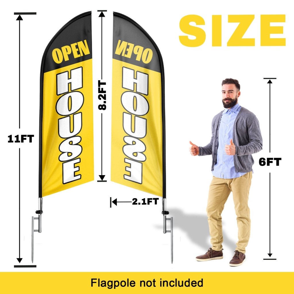 8FT Open House Orange 04 Swooper Flag(Flagpole Not Included 3.4)