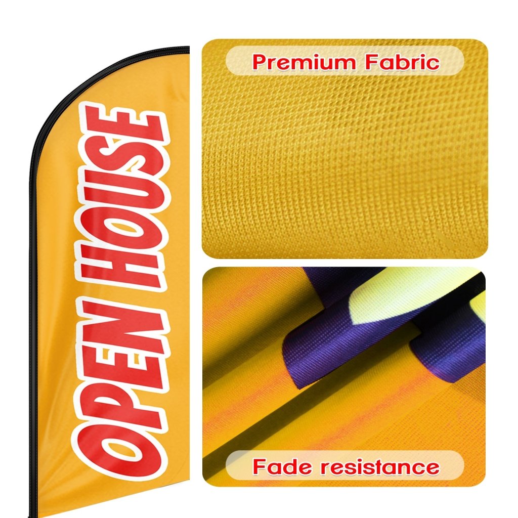 8FT Open House Orange&Red Swooper Flag(Flagpole Not Included 3.4)