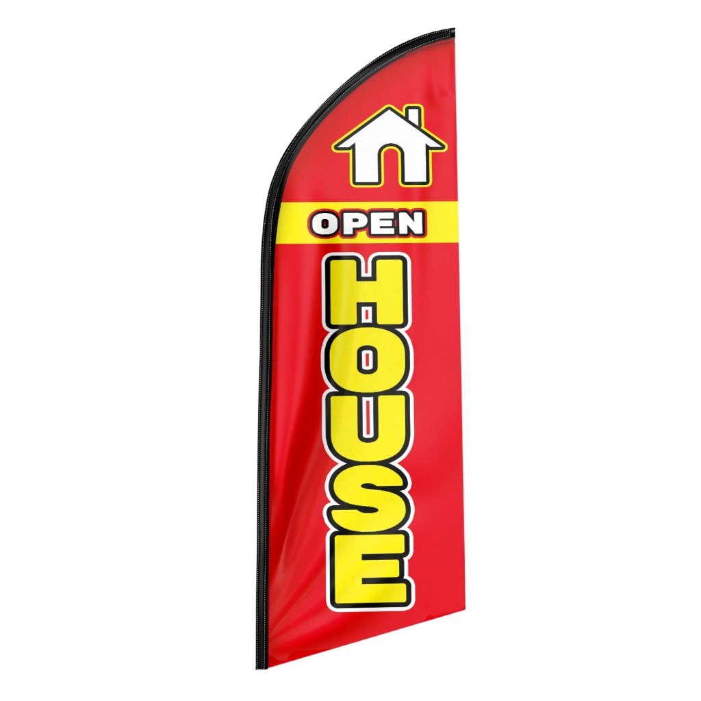 8FT Open House Red 01 Swooper Flag(Flagpole Not Included 3.4)